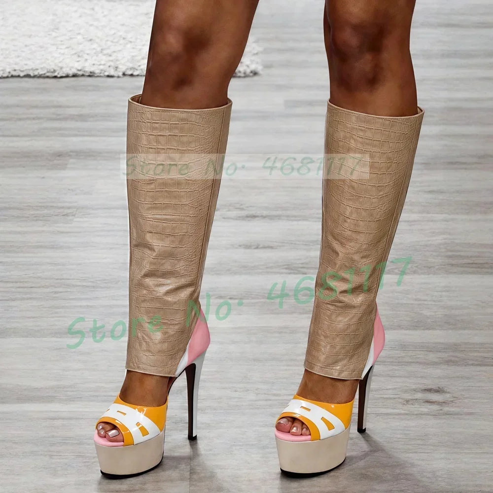 Bold Platform Open-Toe Boots